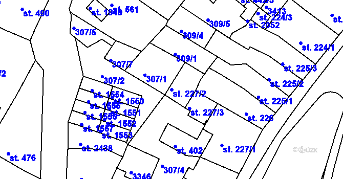 Parcela st. 227/2 v KÚ Nejdek, Katastrální mapa