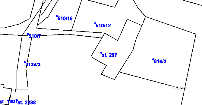 Parcela st. 297 v KÚ Nejdek, Katastrální mapa