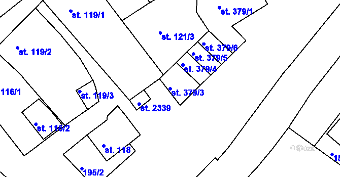 Parcela st. 379/3 v KÚ Nejdek, Katastrální mapa