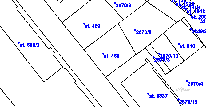 Parcela st. 468 v KÚ Nejdek, Katastrální mapa