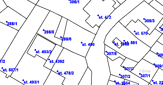 Parcela st. 490 v KÚ Nejdek, Katastrální mapa