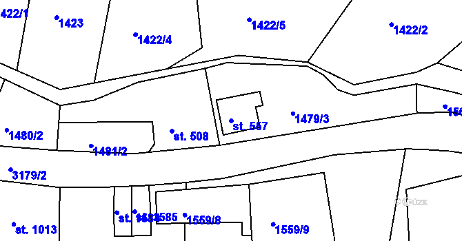 Parcela st. 557 v KÚ Nejdek, Katastrální mapa