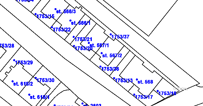 Parcela st. 567/2 v KÚ Nejdek, Katastrální mapa