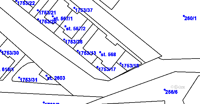 Parcela st. 568 v KÚ Nejdek, Katastrální mapa
