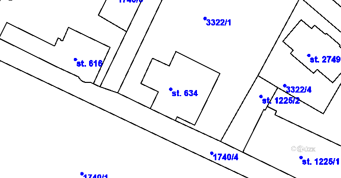 Parcela st. 634 v KÚ Nejdek, Katastrální mapa