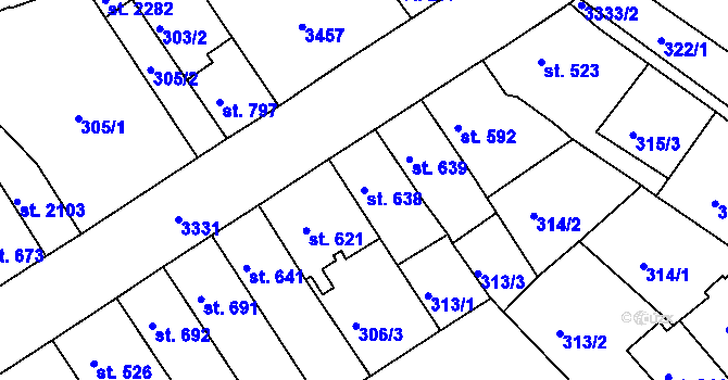 Parcela st. 638 v KÚ Nejdek, Katastrální mapa
