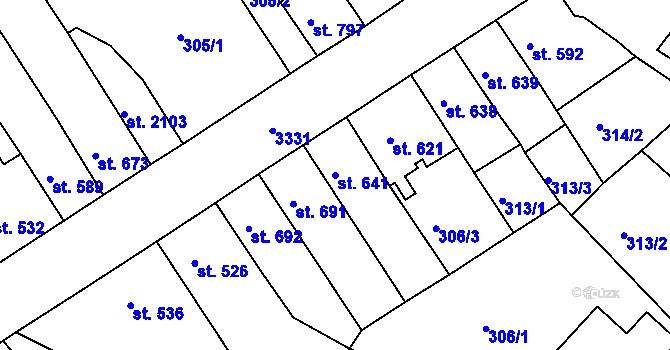 Parcela st. 641 v KÚ Nejdek, Katastrální mapa
