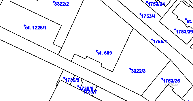 Parcela st. 659 v KÚ Nejdek, Katastrální mapa