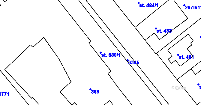 Parcela st. 680/1 v KÚ Nejdek, Katastrální mapa