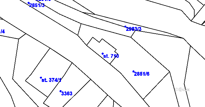 Parcela st. 710 v KÚ Nejdek, Katastrální mapa