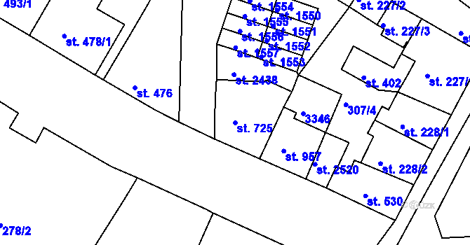 Parcela st. 725 v KÚ Nejdek, Katastrální mapa