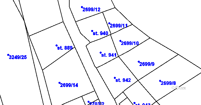 Parcela st. 941 v KÚ Nejdek, Katastrální mapa
