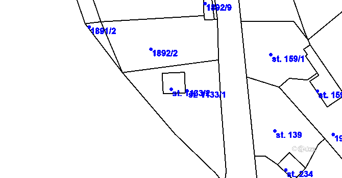 Parcela st. 1133/2 v KÚ Nejdek, Katastrální mapa