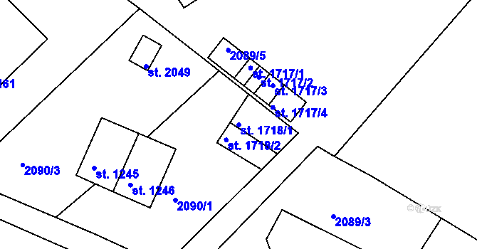 Parcela st. 1718/1 v KÚ Nejdek, Katastrální mapa