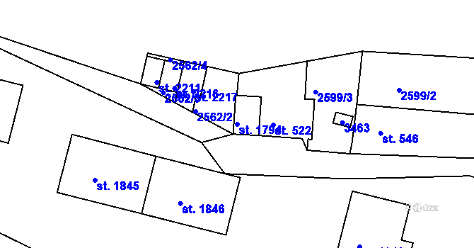 Parcela st. 1794 v KÚ Nejdek, Katastrální mapa