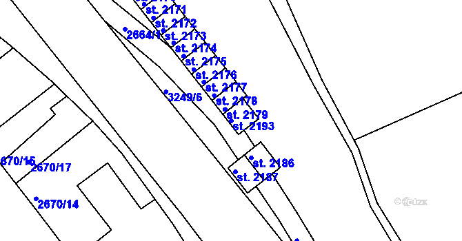 Parcela st. 2193 v KÚ Nejdek, Katastrální mapa