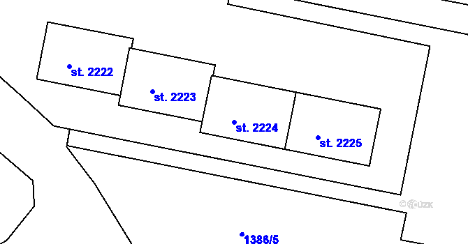 Parcela st. 2224 v KÚ Nejdek, Katastrální mapa