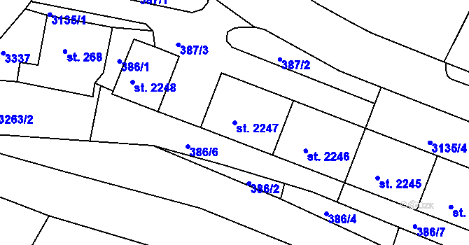 Parcela st. 2247 v KÚ Nejdek, Katastrální mapa