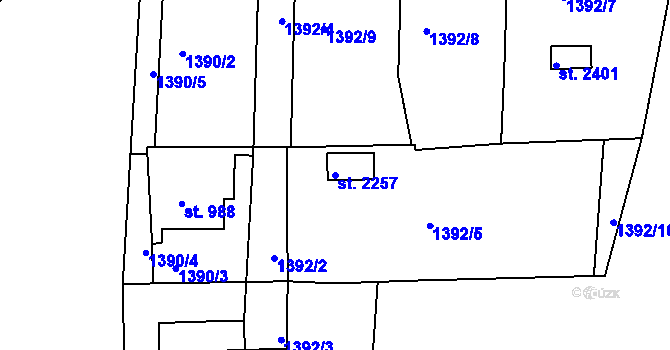 Parcela st. 2257 v KÚ Nejdek, Katastrální mapa