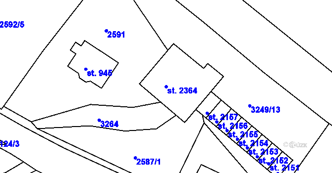 Parcela st. 2364 v KÚ Nejdek, Katastrální mapa