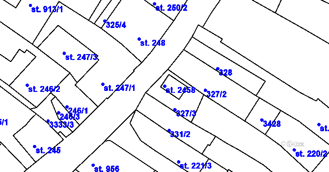 Parcela st. 2458 v KÚ Nejdek, Katastrální mapa