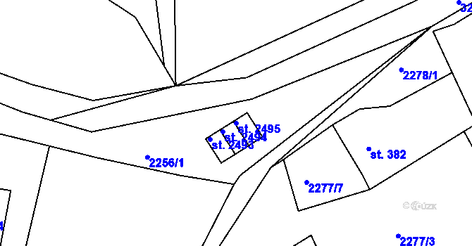 Parcela st. 2495 v KÚ Nejdek, Katastrální mapa