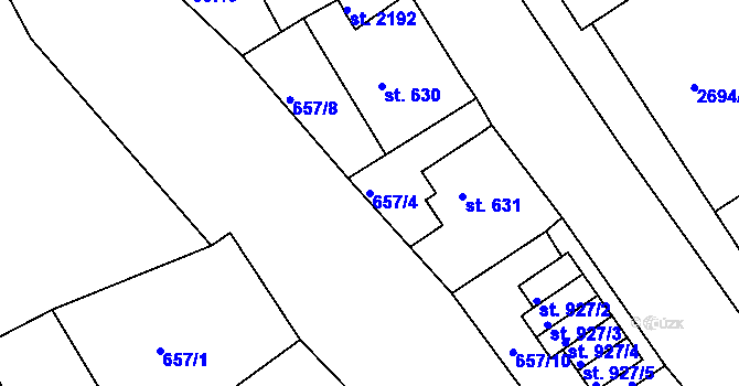 Parcela st. 657/4 v KÚ Nejdek, Katastrální mapa