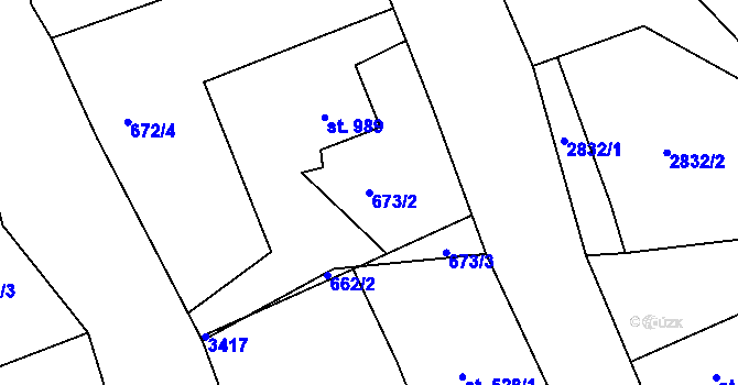 Parcela st. 673/2 v KÚ Nejdek, Katastrální mapa