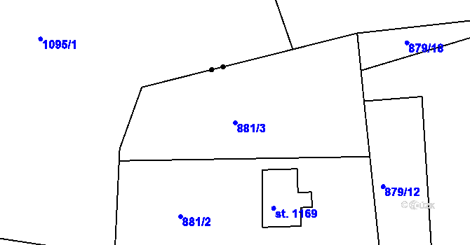 Parcela st. 881/3 v KÚ Nejdek, Katastrální mapa