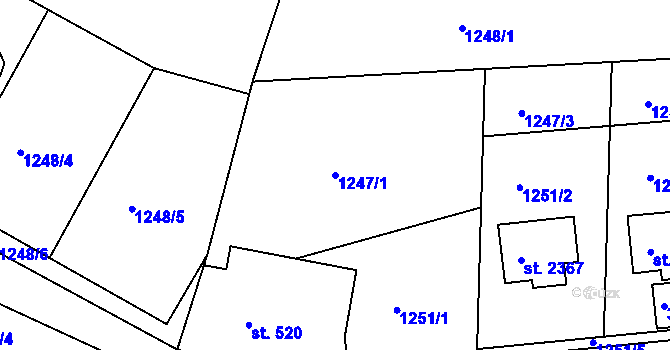 Parcela st. 1247/1 v KÚ Nejdek, Katastrální mapa