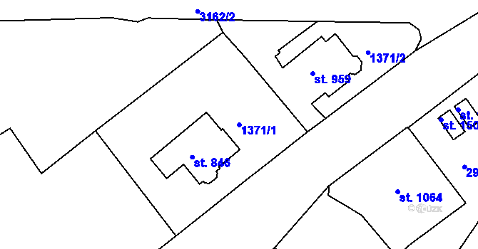 Parcela st. 1371/1 v KÚ Nejdek, Katastrální mapa