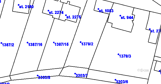 Parcela st. 1378/2 v KÚ Nejdek, Katastrální mapa