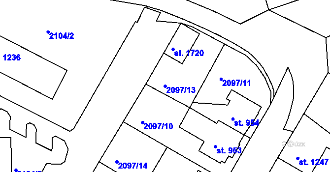Parcela st. 2097/13 v KÚ Nejdek, Katastrální mapa