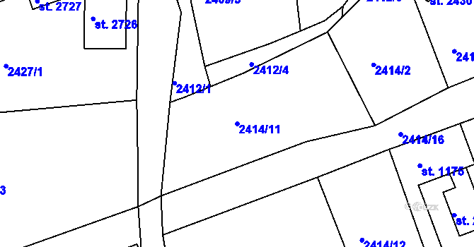 Parcela st. 2414/11 v KÚ Nejdek, Katastrální mapa