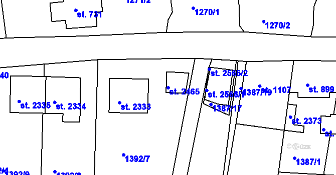 Parcela st. 2465 v KÚ Nejdek, Katastrální mapa