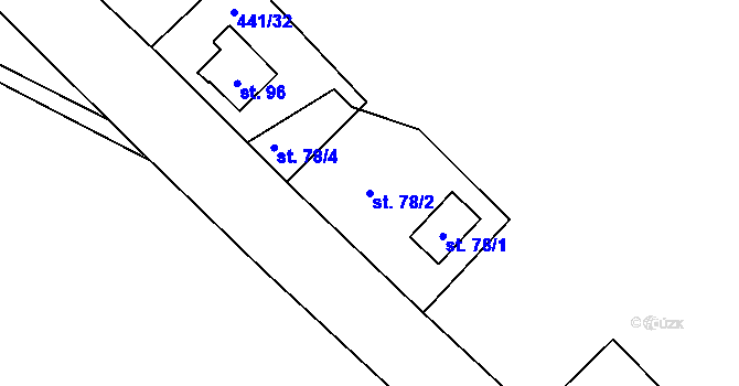 Parcela st. 78/2 v KÚ Oldřichov u Nejdku, Katastrální mapa