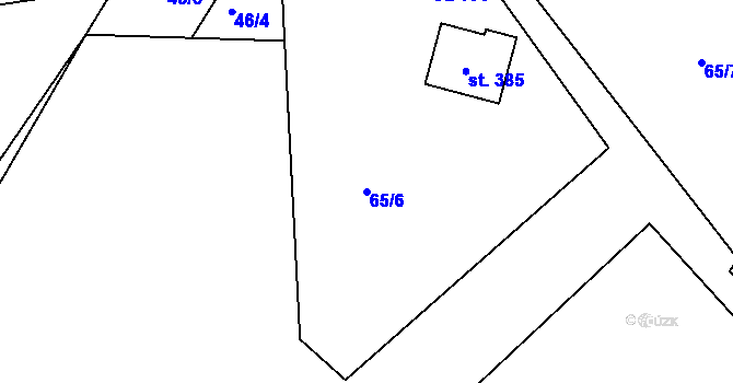 Parcela st. 65/6 v KÚ Rudné, Katastrální mapa