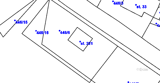 Parcela st. 221 v KÚ Tisová u Nejdku, Katastrální mapa