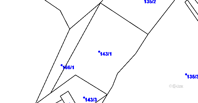 Parcela st. 143/1 v KÚ Vysoká Pec u Nejdku, Katastrální mapa