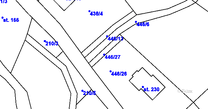 Parcela st. 446/27 v KÚ Vysoká Pec u Nejdku, Katastrální mapa