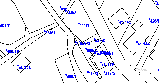Parcela st. 909/3 v KÚ Vysoká Pec u Nejdku, Katastrální mapa