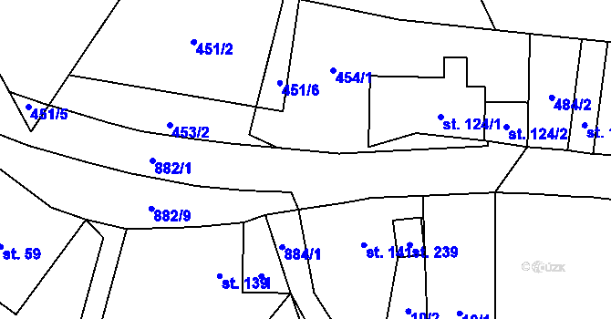Parcela st. 454/4 v KÚ Vysoká Pec u Nejdku, Katastrální mapa