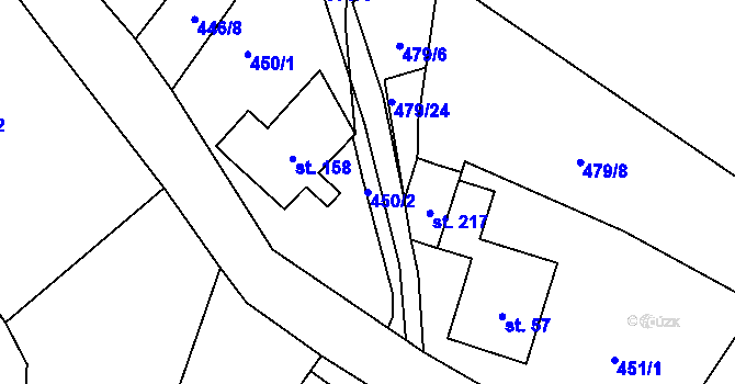 Parcela st. 450/2 v KÚ Vysoká Pec u Nejdku, Katastrální mapa
