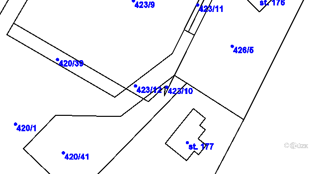 Parcela st. 423/10 v KÚ Vysoká Pec u Nejdku, Katastrální mapa