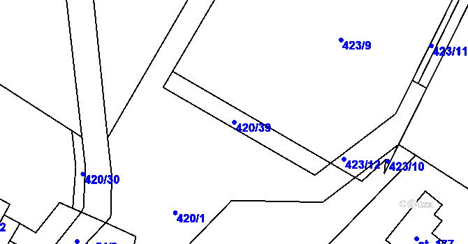 Parcela st. 420/39 v KÚ Vysoká Pec u Nejdku, Katastrální mapa