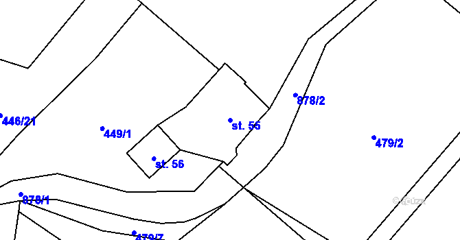Parcela st. 55 v KÚ Vysoká Pec u Nejdku, Katastrální mapa