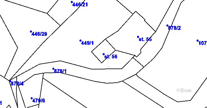 Parcela st. 56 v KÚ Vysoká Pec u Nejdku, Katastrální mapa