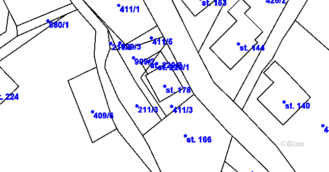 Parcela st. 178 v KÚ Vysoká Pec u Nejdku, Katastrální mapa