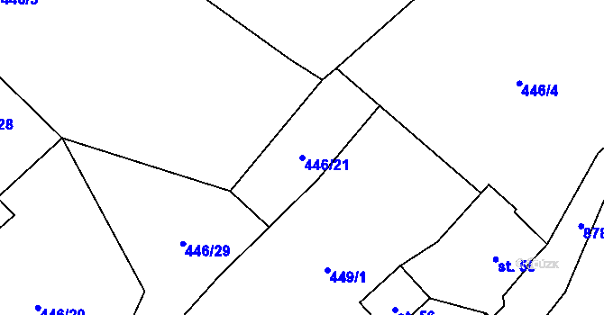 Parcela st. 446/21 v KÚ Vysoká Pec u Nejdku, Katastrální mapa