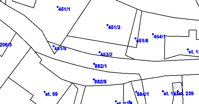 Parcela st. 453/2 v KÚ Vysoká Pec u Nejdku, Katastrální mapa